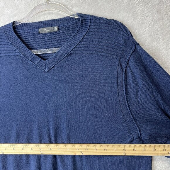 Neve Sweater Mens XL Merino Wool Blue V Neck Pullover - Picture 10 of 12